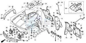 TRX350TM FOURTRAX 350 drawing FRONT FENDER