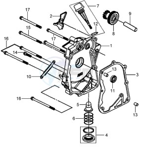 MIO 100 drawing CRANKCASE RIGHT / START MOTOR