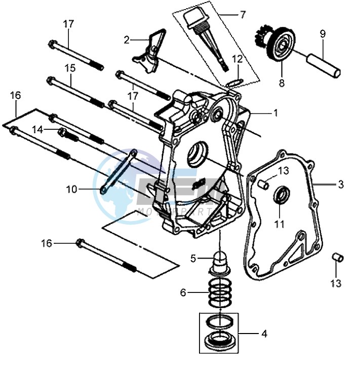 CRANKCASE RIGHT / START MOTOR