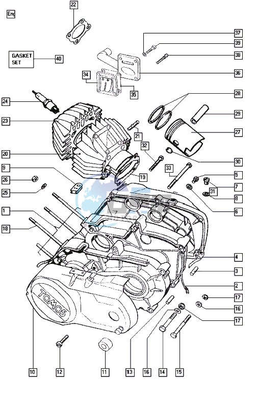 Crankcase-cylinder-piston