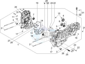 X9 125 Evolution potenziato (UK) drawing Crankcase