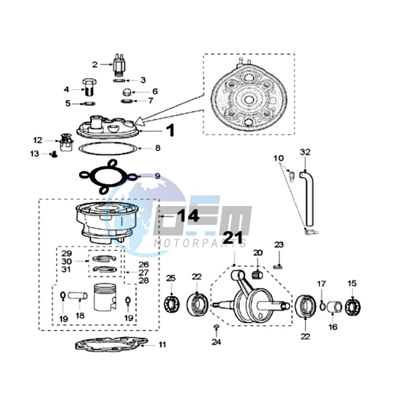 CRANKSHAFT AND CYLINDER