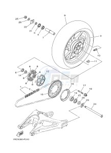 MT09A MT-09 STREET RALLY ABS 900 (2DRJ 2DRK) drawing REAR WHEEL