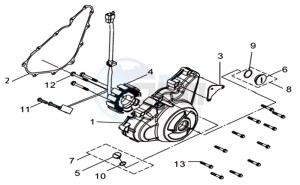 WOLF 300 (L8) EU EURO4 drawing L.CRANK CASE COVER ASSY