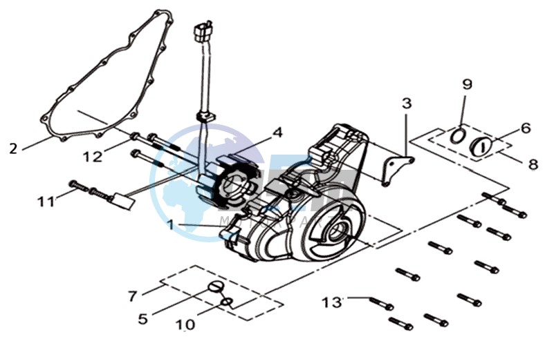 L.CRANK CASE COVER ASSY