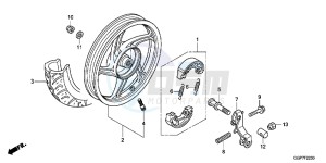 NSC50T2F NSC50T2 UK - (E) drawing 30 REAR WHEEL