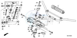 CRF450XD CRF450X Europe Direct - (ED) drawing HANDLE PIPE/TOP BRIDGE (CRF450X8,9,B,C,D)