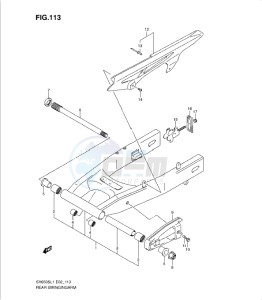 SV650/S drawing REAR SWINGING ARM (SV650SUL1 E24)