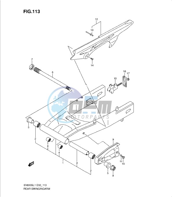 REAR SWINGING ARM (SV650SUL1 E24)