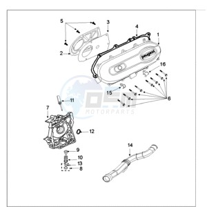 LUDIX 14 P RO 4T EU drawing CRANKCASE COVER