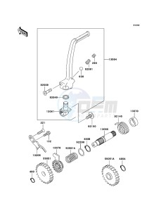 KX85 / KX85 II KX85A6F EU drawing Kickstarter Mechanism