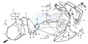 CH125 SPACY 125 drawing FRONT FENDER/LEG SHIELD (CH125J/L/M/N/P/R)