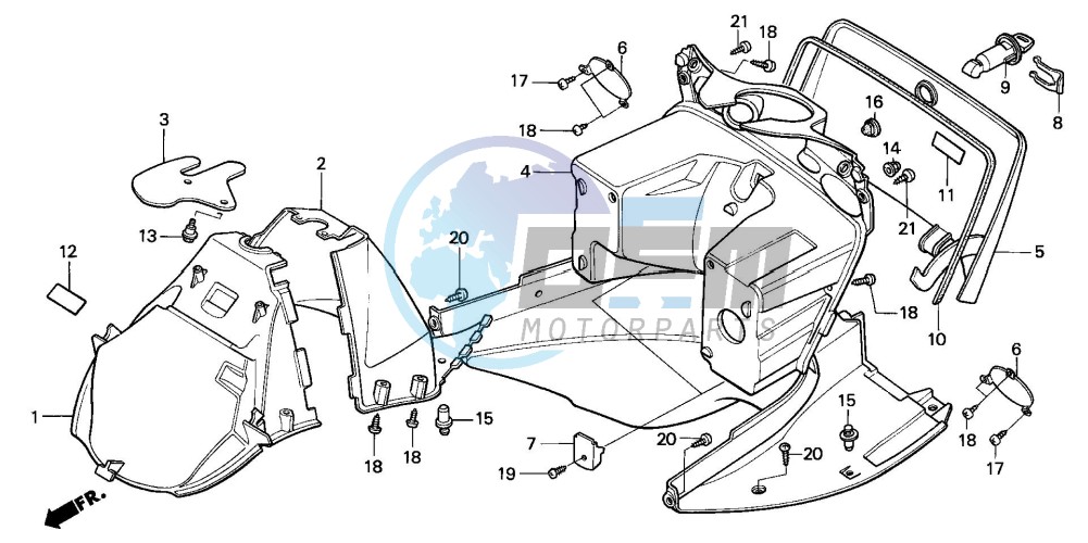 FRONT FENDER/LEG SHIELD (CH125J/L/M/N/P/R)