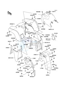 KVF360 KVF360-B3 EU drawing Front Fender(s)