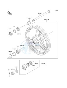 EX 250 F [NINJA 250R] (6F-7F) F7F drawing FRONT WHEEL