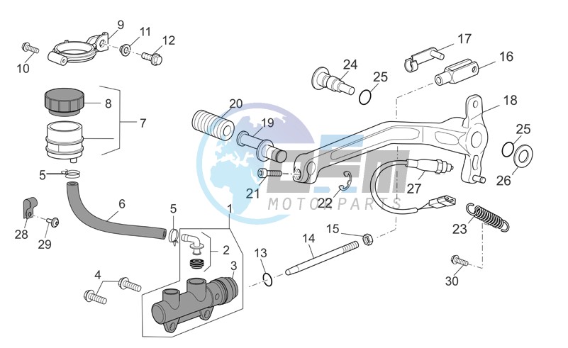 Rear master cylinder