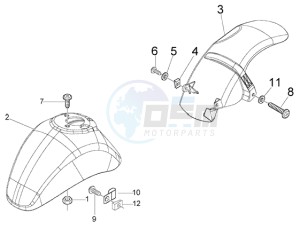 LX 50 2T drawing Front and rear mudguard