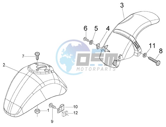 Front and rear mudguard