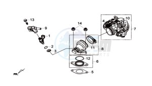 Joymax 300i ABS drawing INLET / FUEL INJECTOR / THROTTLE VALVE BODY