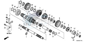 VFR1200XDLE CrossTourer ED drawing TRANSMISSION (VFR1200XD/XDA/XDL/XDS) (MAINSHAFT)