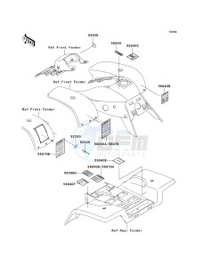 KSF 250 A [MOJAVE 250] (A10-A14) [MOJAVE 250] drawing LABELS