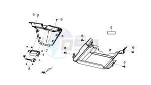 GTS 125I 2014 ABS drawing UNDERTAIL / COOLER COWLING