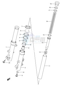 AN400 (E2) Burgman drawing FRONT FORK DAMPER (MODEL K1 K2)