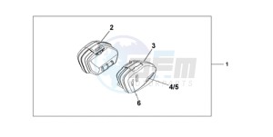 CBF1000TA Europe Direct - (ED / ABS) drawing 33 LITRE PANNIER SET PEARL NIGHTSTAR BLACK