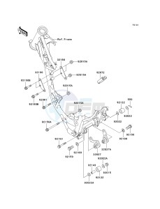 KX 100 A [KX100 MONSTER ENERGY] (A6F - A9FA) D9F drawing FRAME FITTINGS