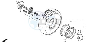 TRX300EX FOURTRAX 300 EX drawing FRONT WHEEL