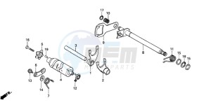 CG125 drawing GEARSHIFT DRUM