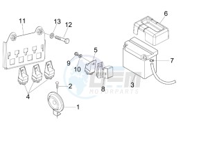 Nexus 125 e3 drawing Remote control switches - Battery - Horn