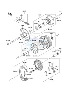 KLX110 KLX110CBF EU drawing Rear Hub