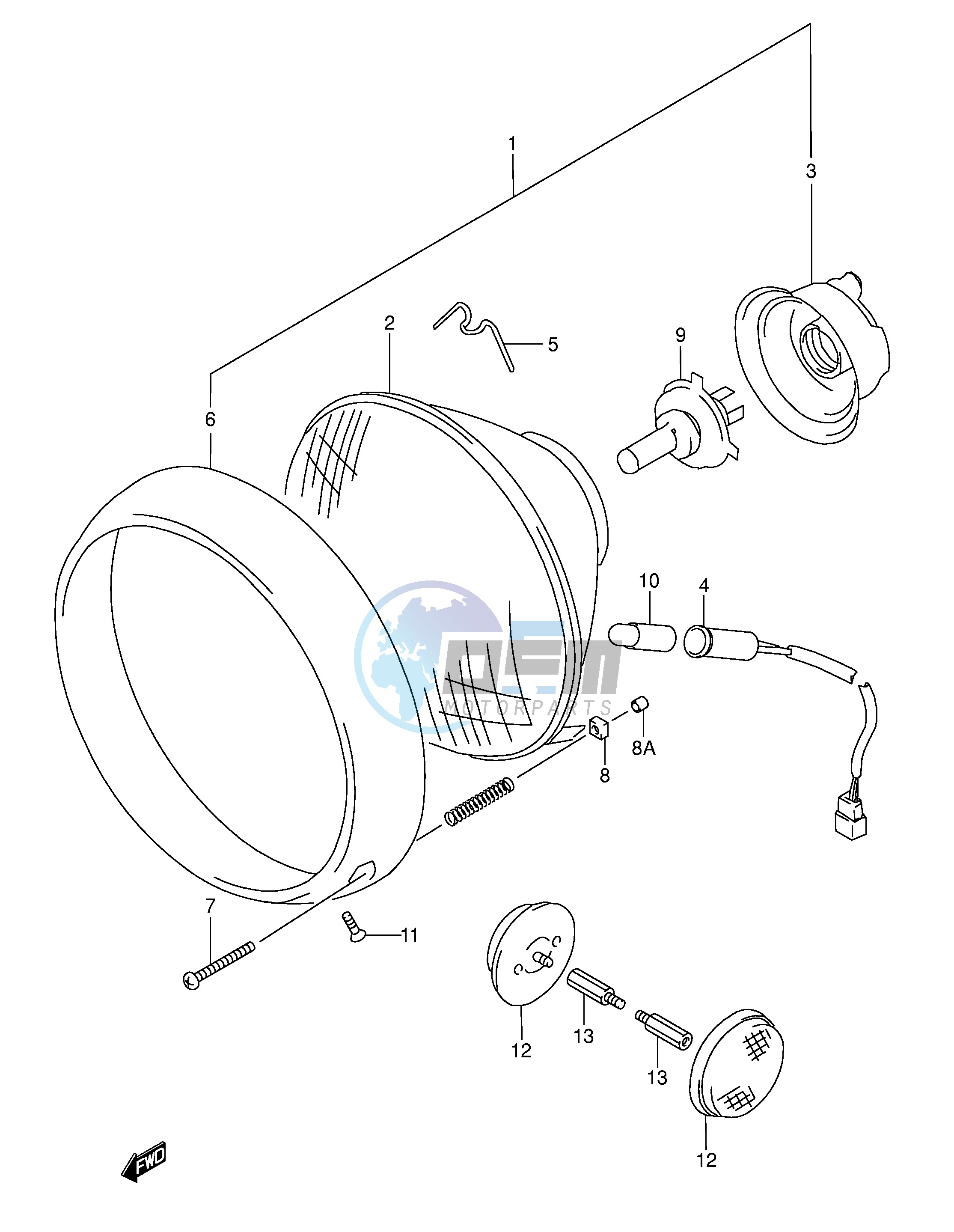 HEADLAMP (MODEL K1 K2 K3 K4 E2,E19,E24,P37)