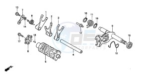 XR400R drawing SHIFT DRUM/SHIFT FORK