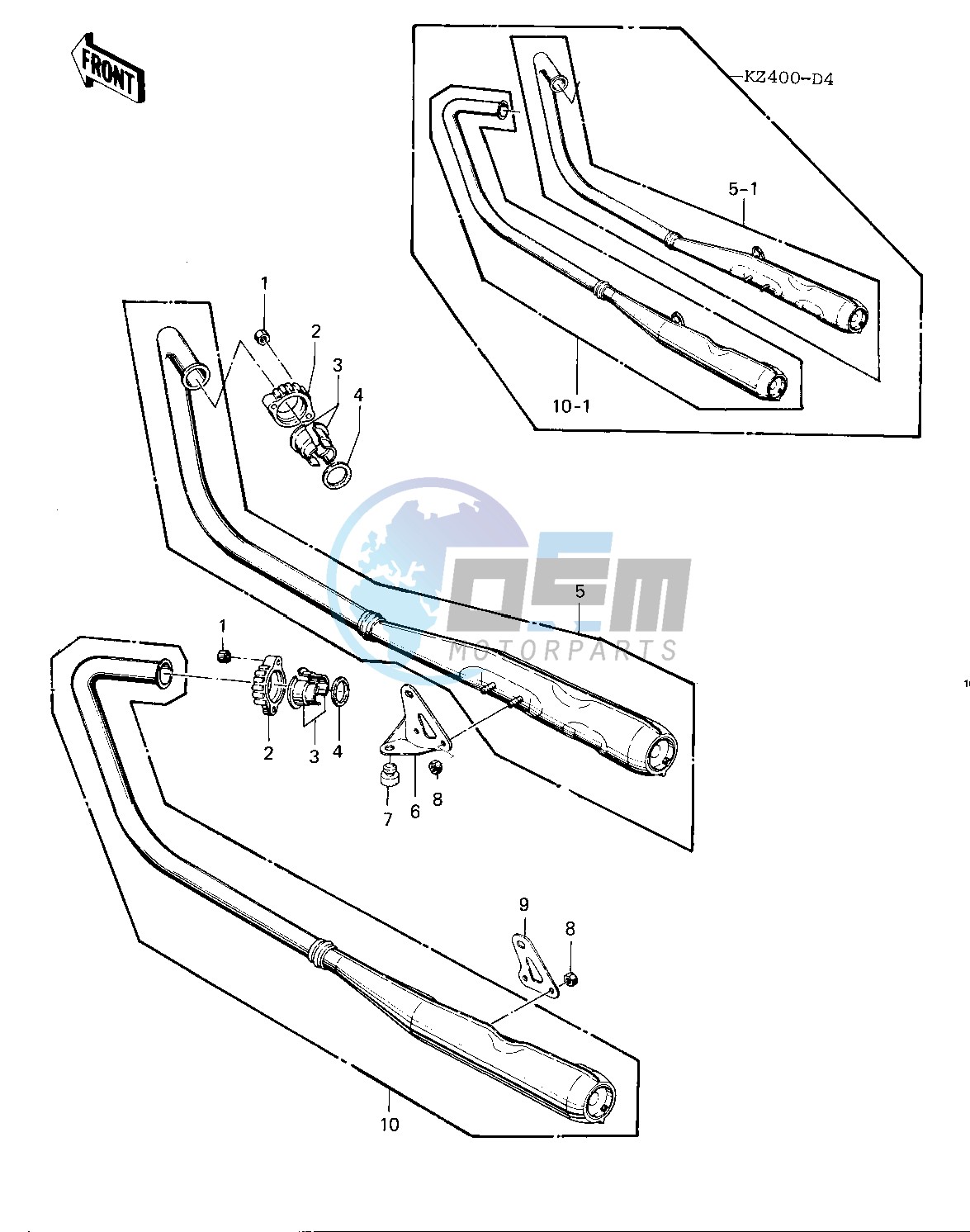 MUFFLERS  -- 76 -77 KZ400 - D3_D4- -