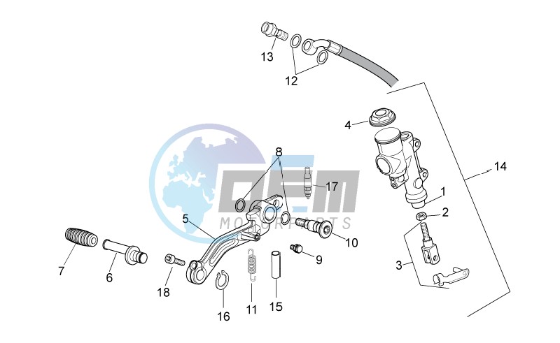 Rear master cylinder