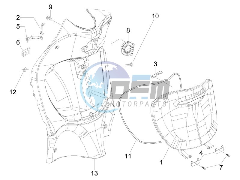 Front glove-box - Knee-guard panel