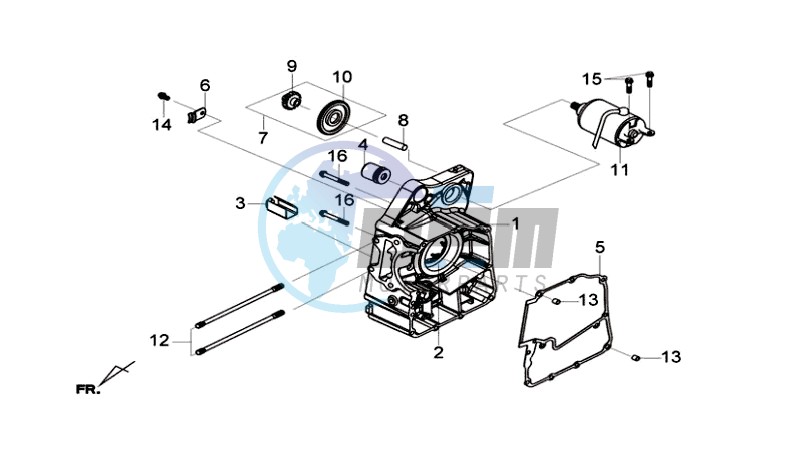 CRANKCASE RIGHT / START MOTOR