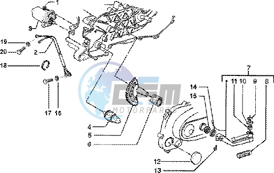 Starting motor-starter lever