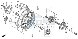 CBF1000S9 Ireland - (EK) drawing REAR WHEEL