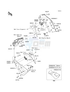 EX 650 A [NINJA 650R] (A6F-A8F) A6F drawing COWLING-- CENTER- --- A6F- -