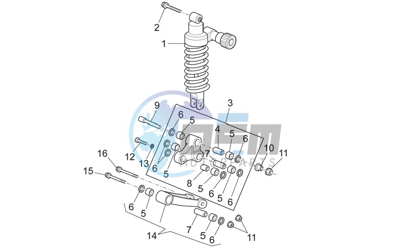 Connecting rod - rear shock abs.