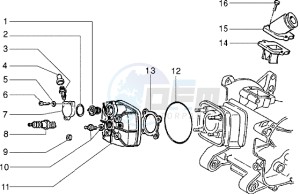 Zip 50 SP drawing Cylinder head - Induction pipe