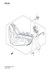 SV1000 (E2) drawing HEADLAMP (SV1000 S S1 S2)