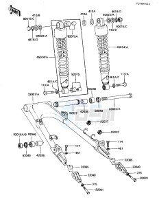 KZ 1100 B [GPZ) (B1-B2) [GPZ) drawing SWING ARM_SHOCK ABSORBERS