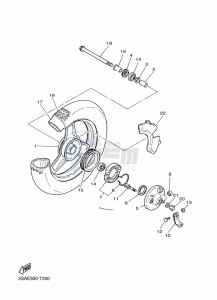 PW50 (2SAR) drawing FRONT WHEEL