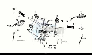 JET 14 125 LC ABS (E5) (XC12WZ-EU) (M1) drawing CABLE - SWITCH - HANDLE LEVER