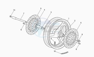 V 11 1100 Le Mans - Sport Naked Le Mans/Sport Naked drawing Front wheel