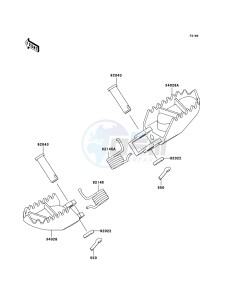 KX85 / KX85 II KX85A9F EU drawing Footrests